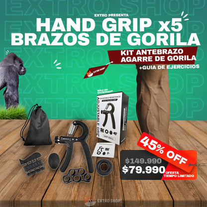 🔥 KIT Hand Grip 🔥 + GUIA DE EJERCICIOS + CONTADOR 💪|| BRAZOS DE GORILA 🦍